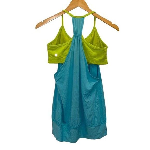 Lululemon Womens No Limits Practice Freely Workout Tank Top Blue & Green Size 10 - Picture 4 of 6